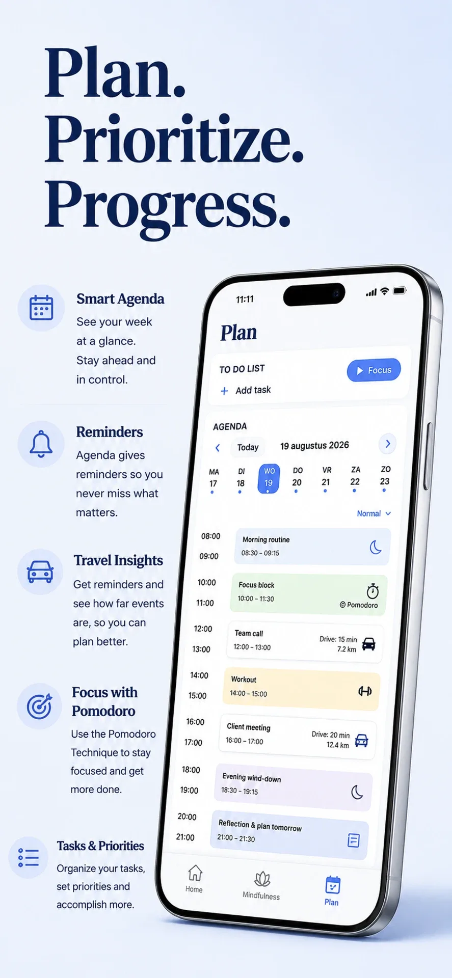 Plan, prioritize, progress — smart agenda